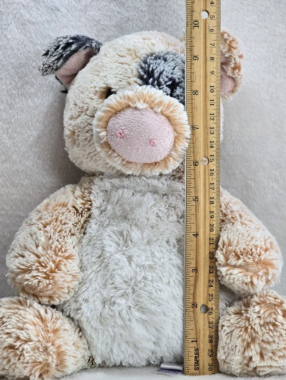 Aurora Percy Pig Plush Stuffed Animal Pink Gray Fuzzy 12 inches